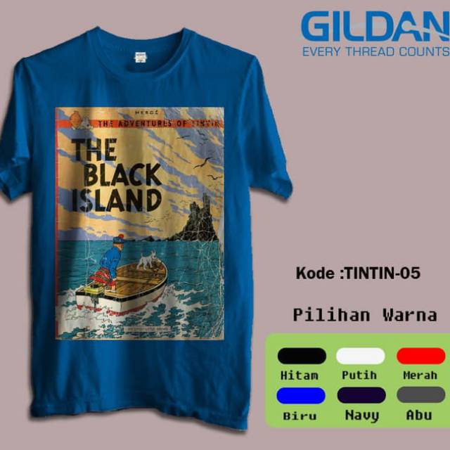 Kaos animasi tintin tshirt gildan softstyle code tintin 05