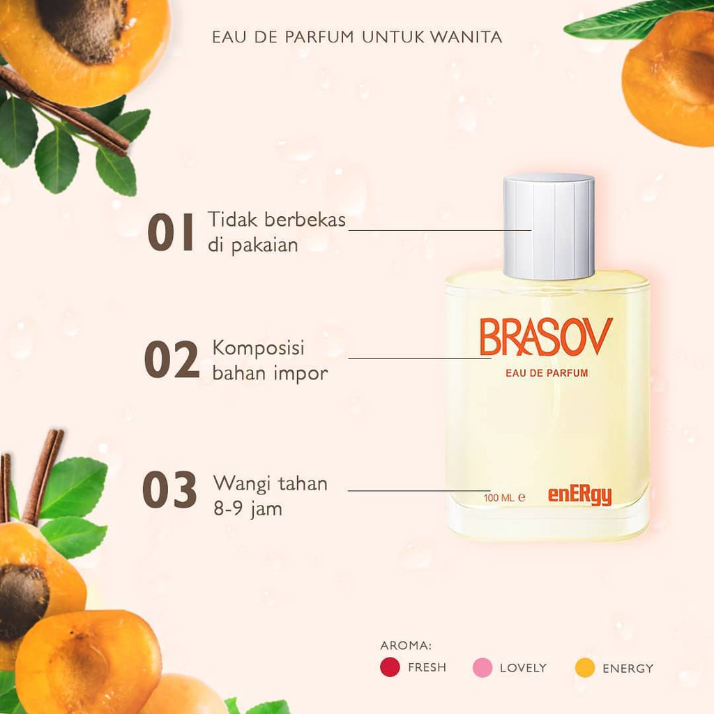 BRASOV (✔️BPOM) Eau De Parfum 100ml Original Halal | EDP brasov besar minyak wangi tubuh (KIM)