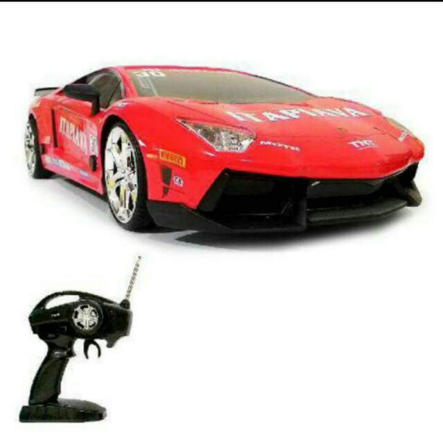 Mobil rc drift body metal lamborghini 1:16(merah)