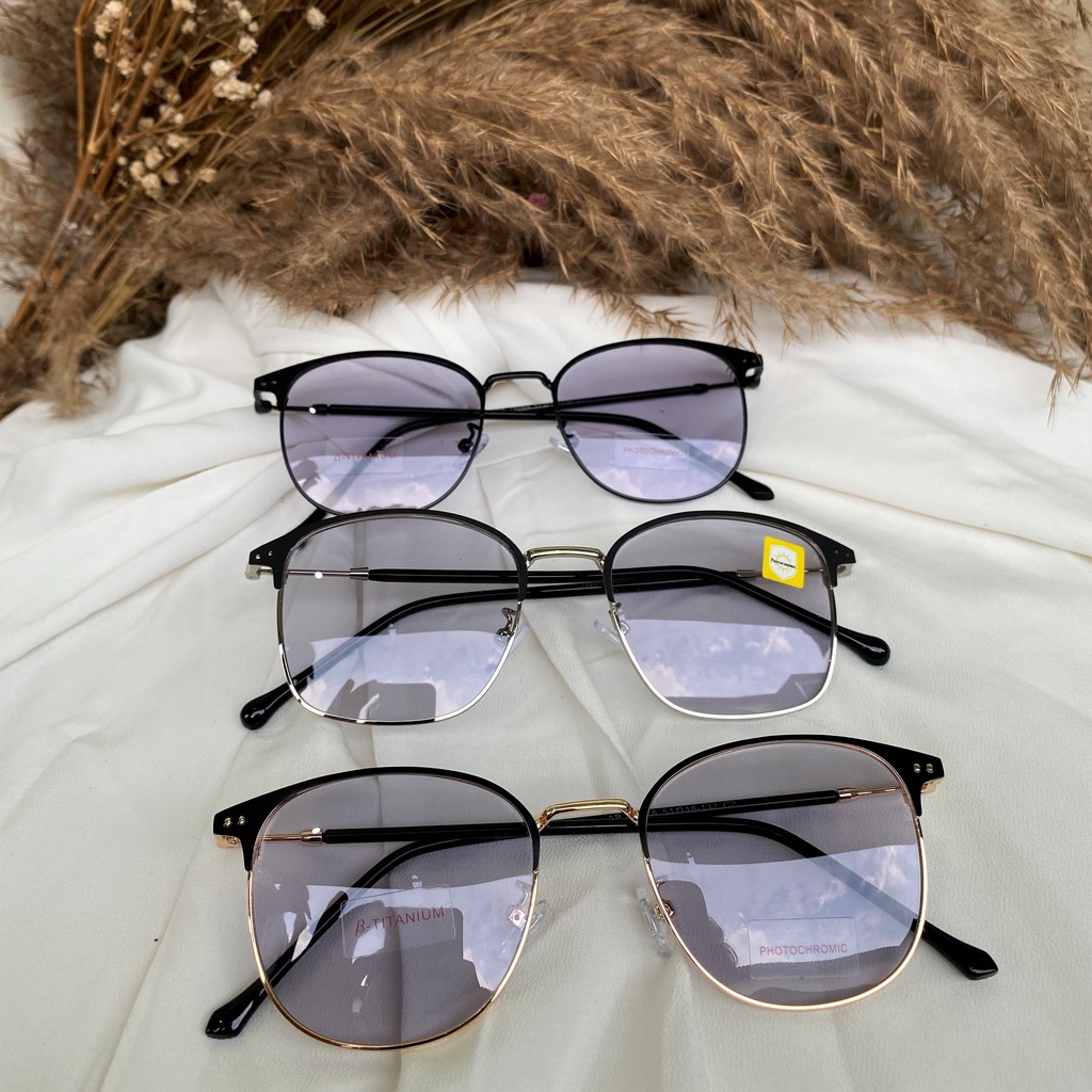 kacamata photocromic normal, photocromic minus (-0.25 sd -6.00), kacamata anti radiasi frame 1924