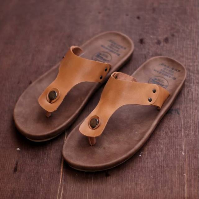 SANDAL KULIT PRIA CEVANY CLOVER BLACK BROWN TAN KULIT SAPI ASLI ORIGINAL HANDMADE