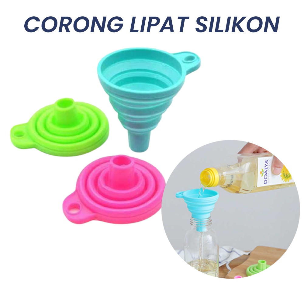 CORONG MINI LIPAT PORTABLE SILIKON SILICONE / CORONG AIR MINYAK SERBAGUNA DAN FLEXIBEL