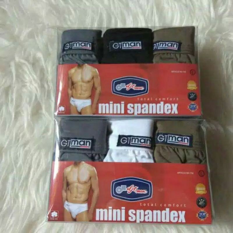 Celana Dalam GTman 708 Mini Spandex | CD GT man Laki Laki Dewasa | Pakaian Dalam Pria | Sguna 3 Pcs