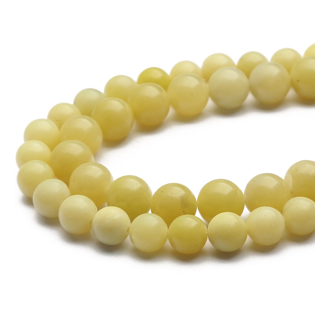 Alami Lemon Jade Stone Beads, Diameter 4/6/8/10/12mm, Diameter lubang sekitar 1mm, digunakan untuk Membuat Perhiasan DIY Strand