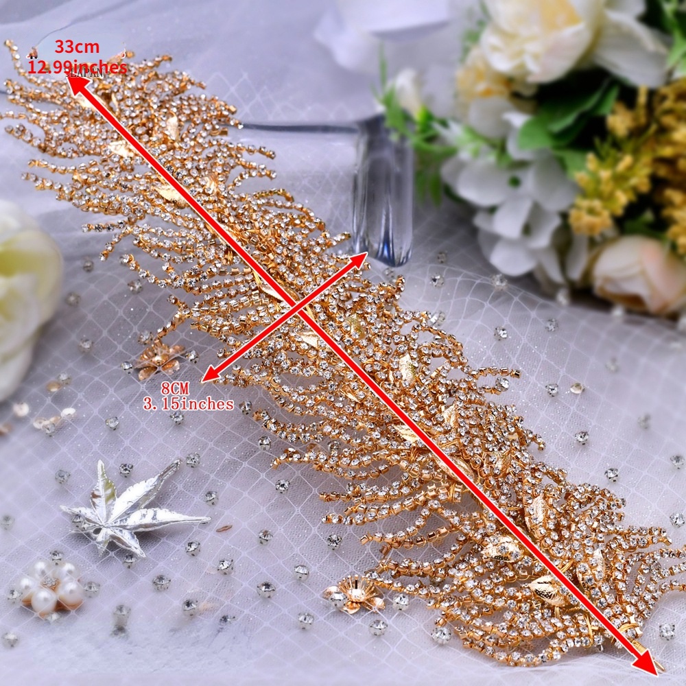 Bando Handmade Model Tepi Lebar Aksen Berlian Imitasi Untuk Wanita