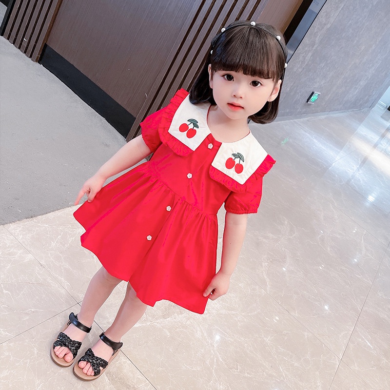 [PRINCESS KESLI] 1-9tahun Dress Anak Perempuan Katun Lengan Pendek/Baju anak perempuan/dress pesta/rok anak cewek/Gaun bayi import kado ulang tahun