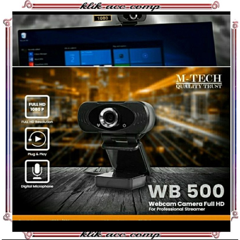 Camera Webcam M TECH ORI 1080HD WB 500 / Webcam laptop / Camera Pc