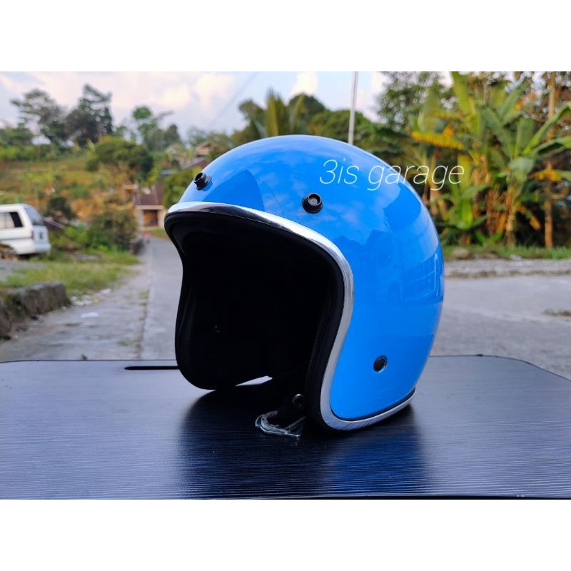 HELM RETRO SLIM HEAD RAW TX-500 BUSA SEMI KULIT