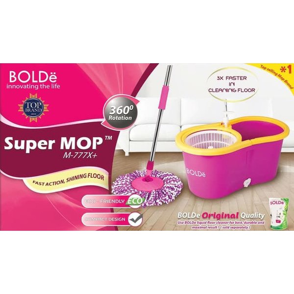 BOLDE Super Mop M 777 X + / Alat Pel Otomatis Dengan Ember 4 Liter / Bolde Mop M-777 X