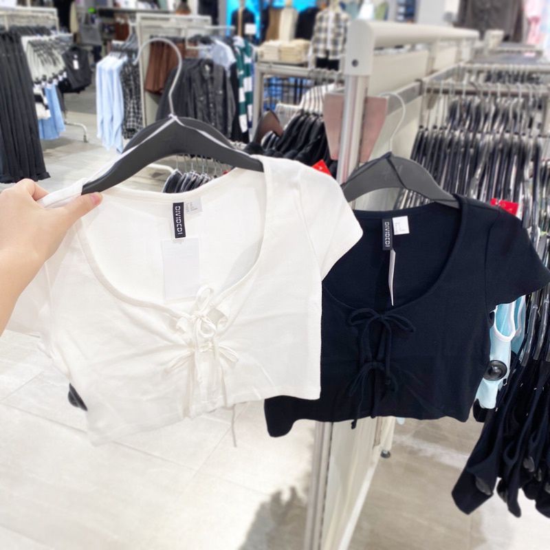 H&M PAKAIAN WANITA CROP TOP OUTER IKAT TALI