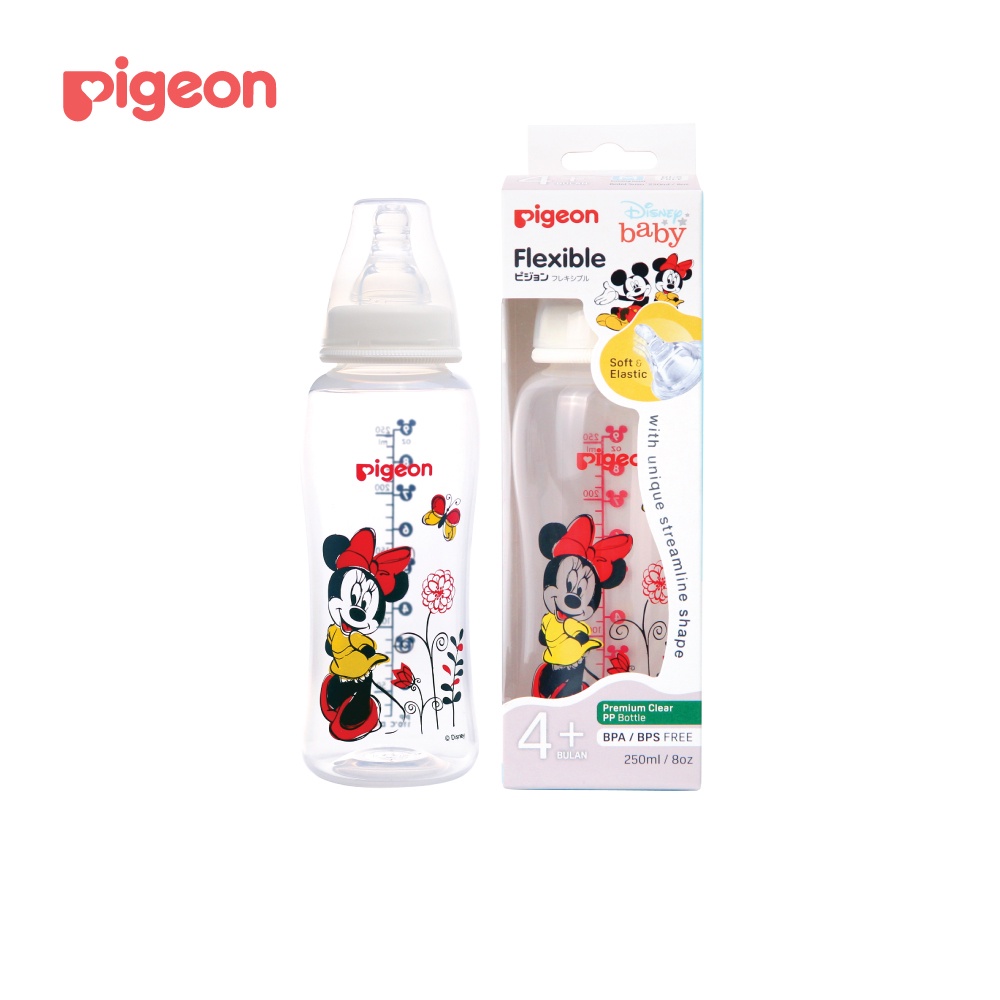 PIGEON BOTOL PP CLEAR STREAMLINE MICKEY MINNIE