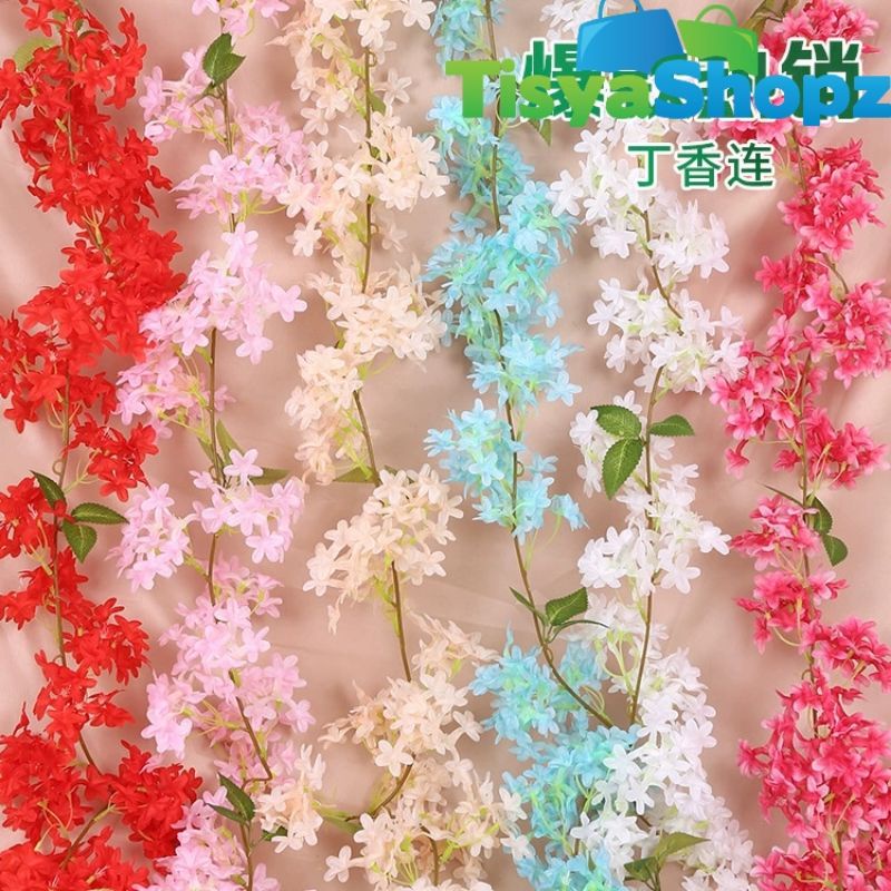 Bunga Rambat Lilac Melati / Bunga sulur dekorasi bunga plastik