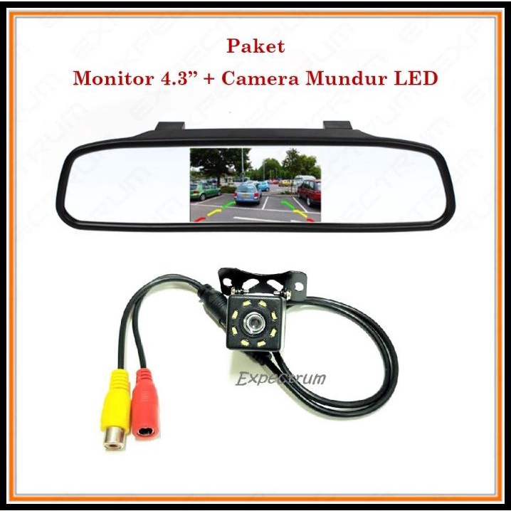 Monitor Mirror Tft Parking Camera - Paket Kaca Mundur Mobil Dan Kamera