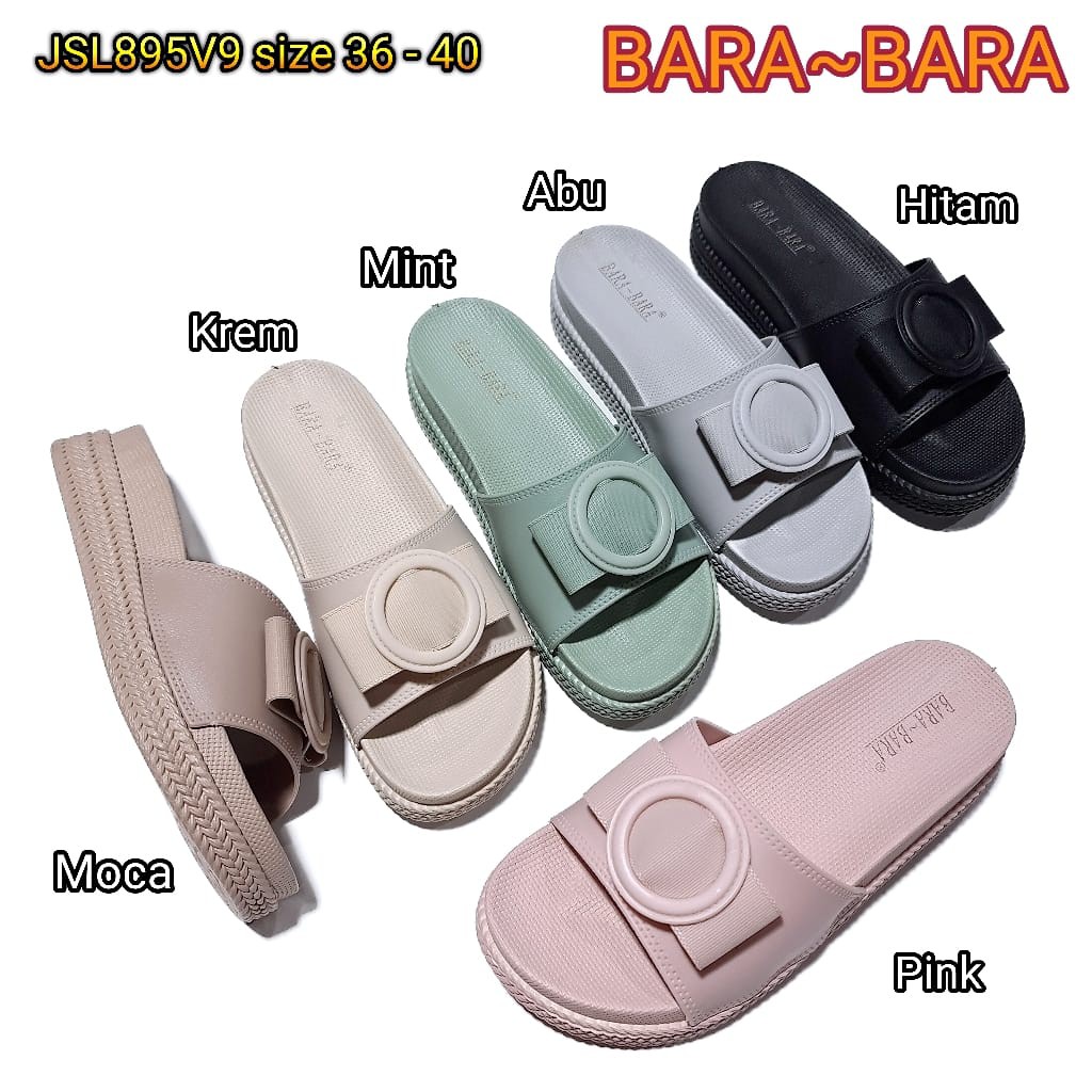 jelly sandal wanita bara bara slop karet import sendal cewek barabara JSL895V9