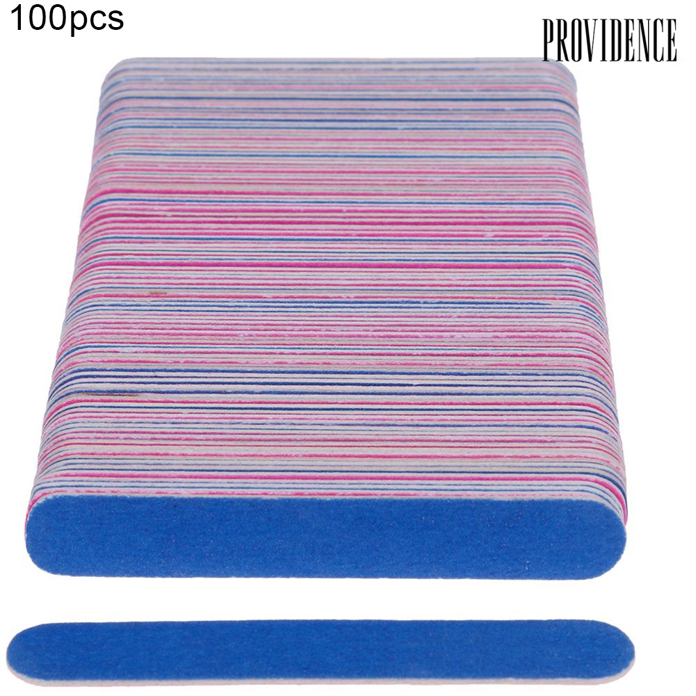 Providence 100Pcs Home Beauty Salon Double-Sided Disposable Nail File Emery Shaping Board