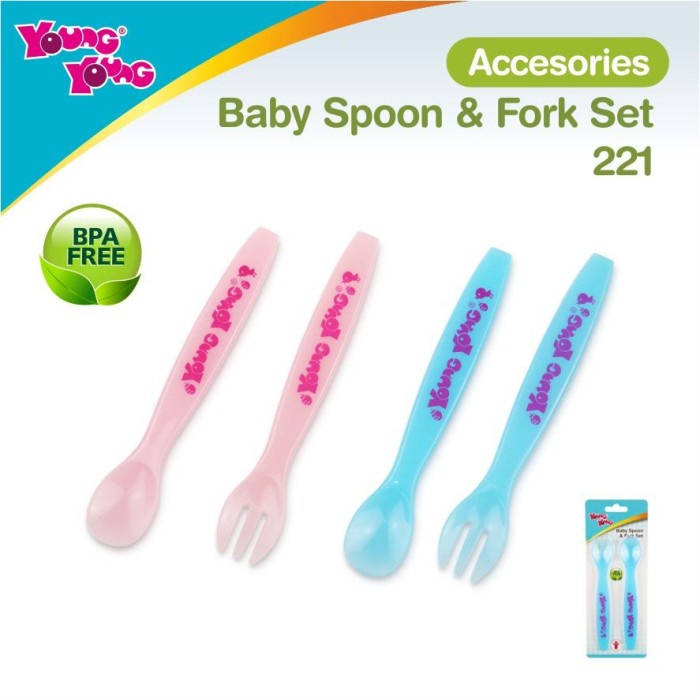 

Premium Sendok Garpu Makan Belajar Bayi / Baby Spoon & Fork Set BPA Free