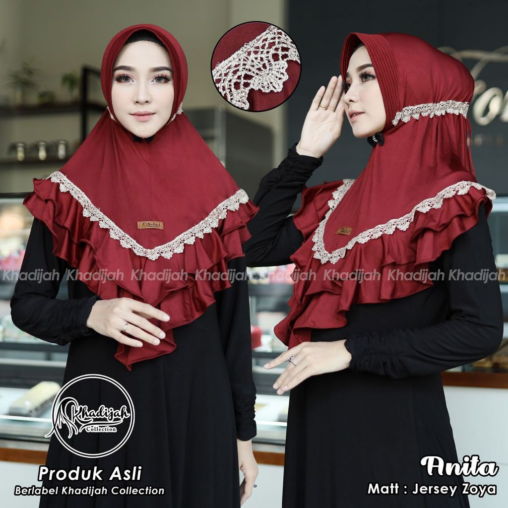 HIJAB INSTANT ANITA JERSEY PREMIUM ORI KHADIJAH ARETHA