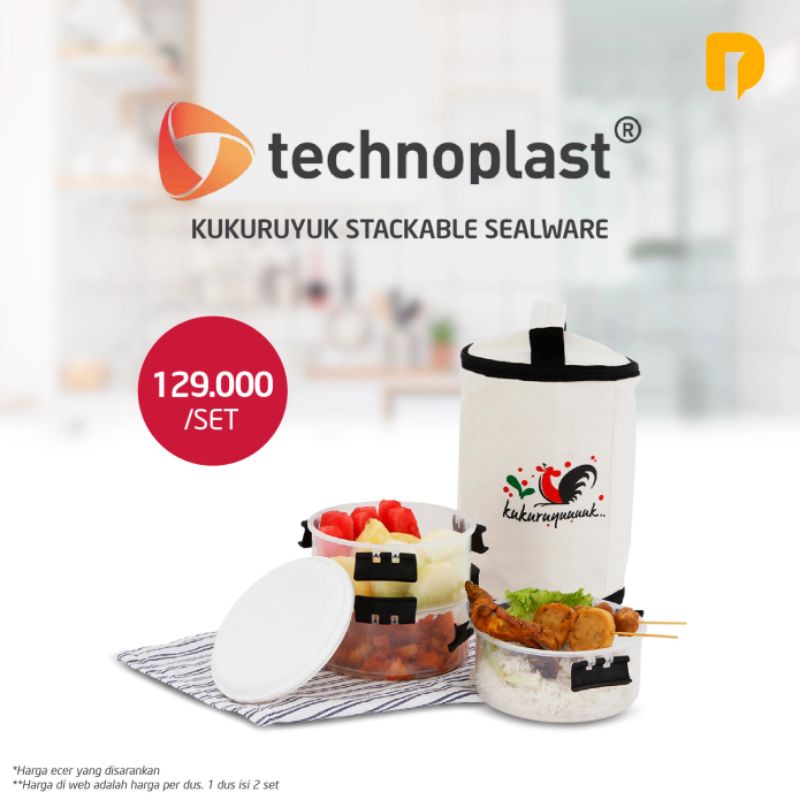 DUSDUSAN Kukuruyuk Stackable Sealware Bekal Makan Bertingkat