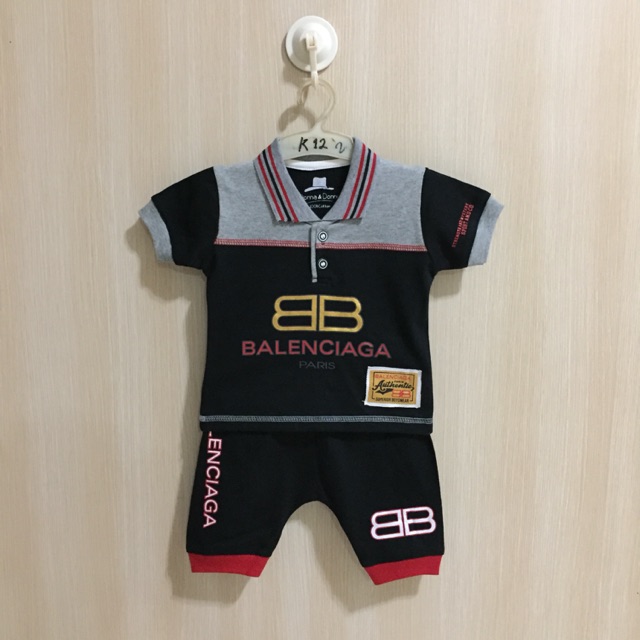 set Setelan kaos Baju anak BALENCIAGA / Bayi Laki-Laki Cowok usia 3 4 5 6 7 8 9 10 11 12 bulan setah