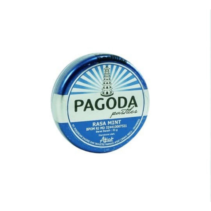 

PAGODA PASTILES MINT 20gr - PER PCS / KALENG - PERMEN NTUK MELEGAKAN TENGGORAKAN DAN PERNAFASAN