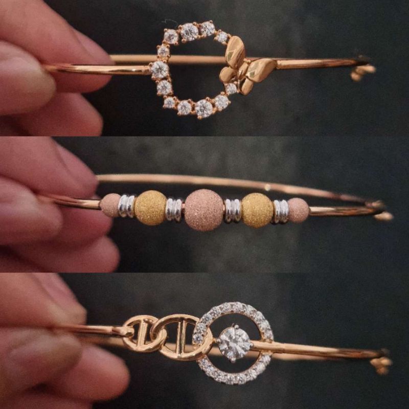 Gelang Emas Oval Model Bola Kadar 375