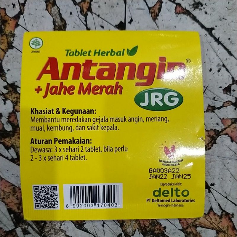 antangin tablet jrg,per trip isi 4tablet.