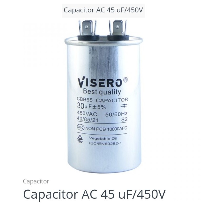 capacitor ac / kapasitor colok almanium 45 uf