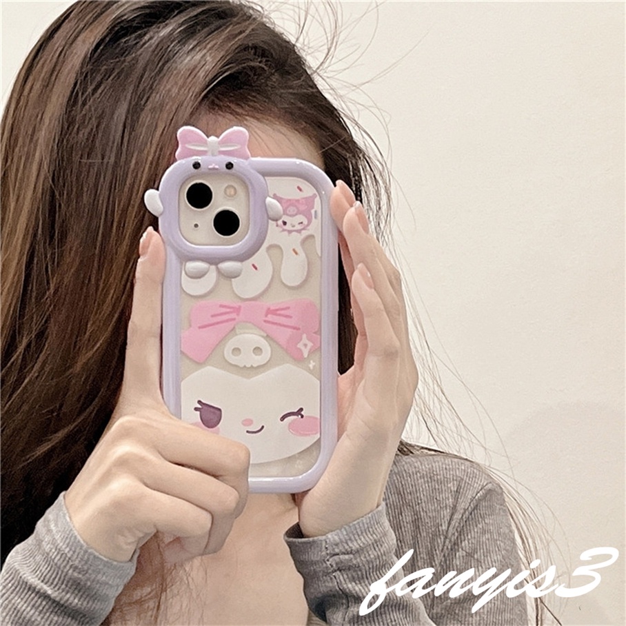 Compatible For iPhone 14 13 12 11 Pro Max X XR Xs Max 8 7 6 6s Plus SE 2020 Soft Case Pelindung Desain Kartun Kuromi Untuk