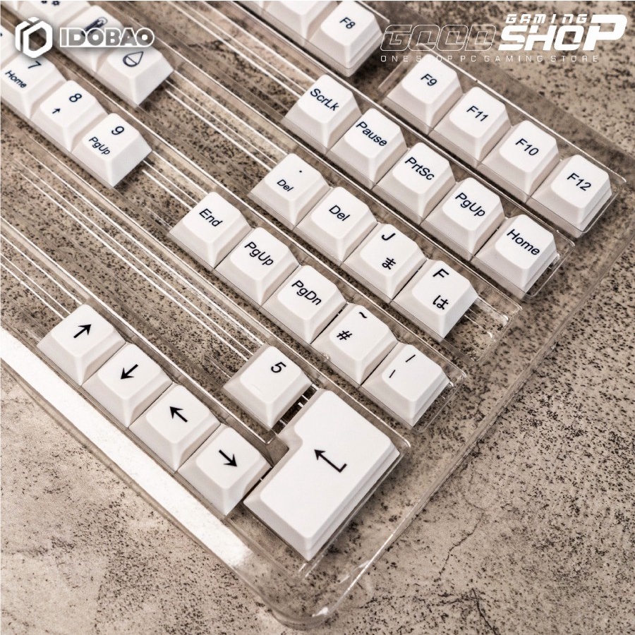 IDOBAO CHERRY PROFILE FULL WHITE JAPANESE CHARACTER KEYCAP SET 124 KEY