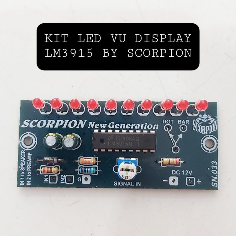 KIT LED VU DISPLAY LM3915 SCORPION KIT LM 3915