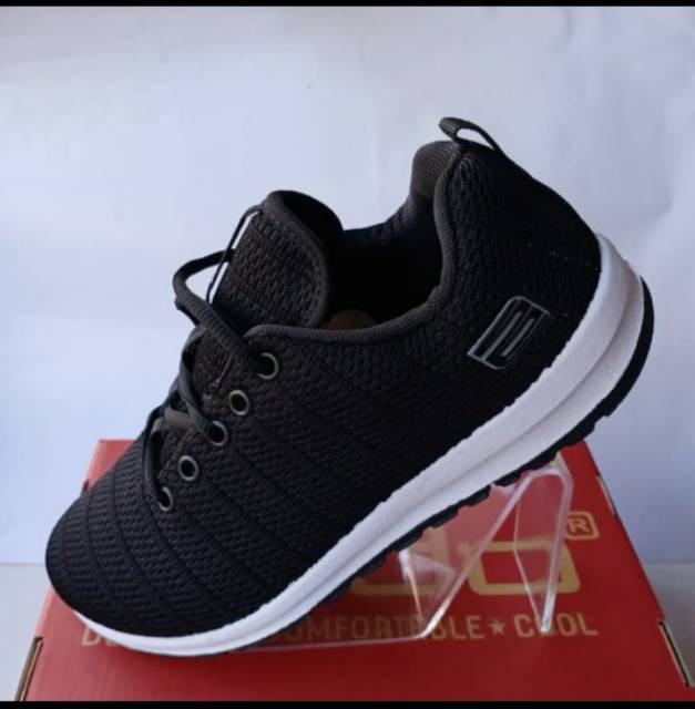 ANDO Rebecca Saga Asli Original Sepatu Sekolah Wanita Cewek Hitam Putih Black White Kekinian Berkualitas-5