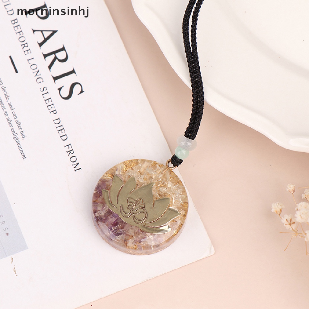 Mor Liontin Batu Amethyst Orgonite Bentuk Lotus Untuk Yoga