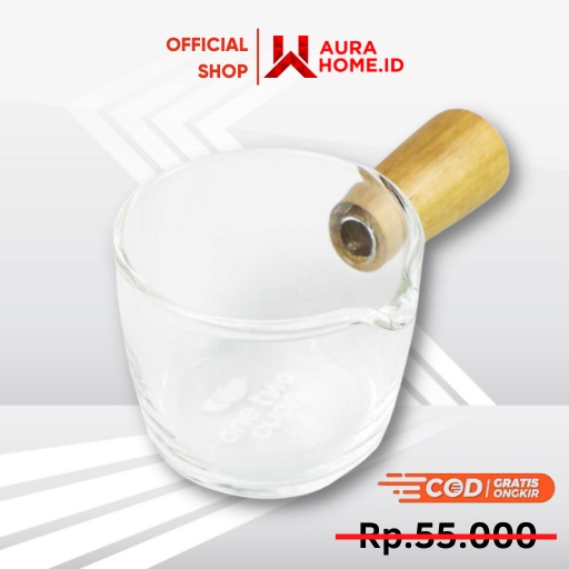 Gelas Milk Jug Handle Kayu Kopi Latte Art / Gelas Pitcher Kopi Espresso Latte Art Frother Pembuat Bu