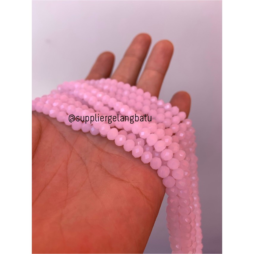 Crystal Ceko PINK DOFF 6mm bahan gelang kalung PREMIUM DIY CRAFT PAYET