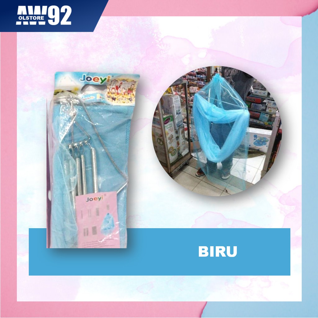 Ayunan Bayi Ayunan Kelambu Gantung Anak Perlengkapan Bayi Baru Lahir Ayunan Anti Nyamuk Murah AY01-BIRU