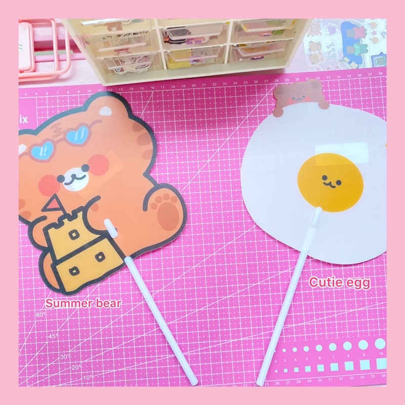 KIPAS TANGAN AESTHETIC Korean Style | Hand Fan Cartoon | Kipas Tangan Portable Kartun | Kipas Angin Lucu