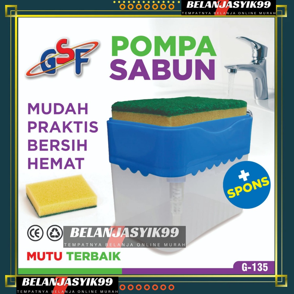 POMPA SABUN + SPONS GSF G-135 / DISPENSER SABUN CUCI PIRING PUMP GSF G-135 / TEMPAT SABUN HOLDEN SPONS GSF 135 / GSF G 135 / GSF G-135