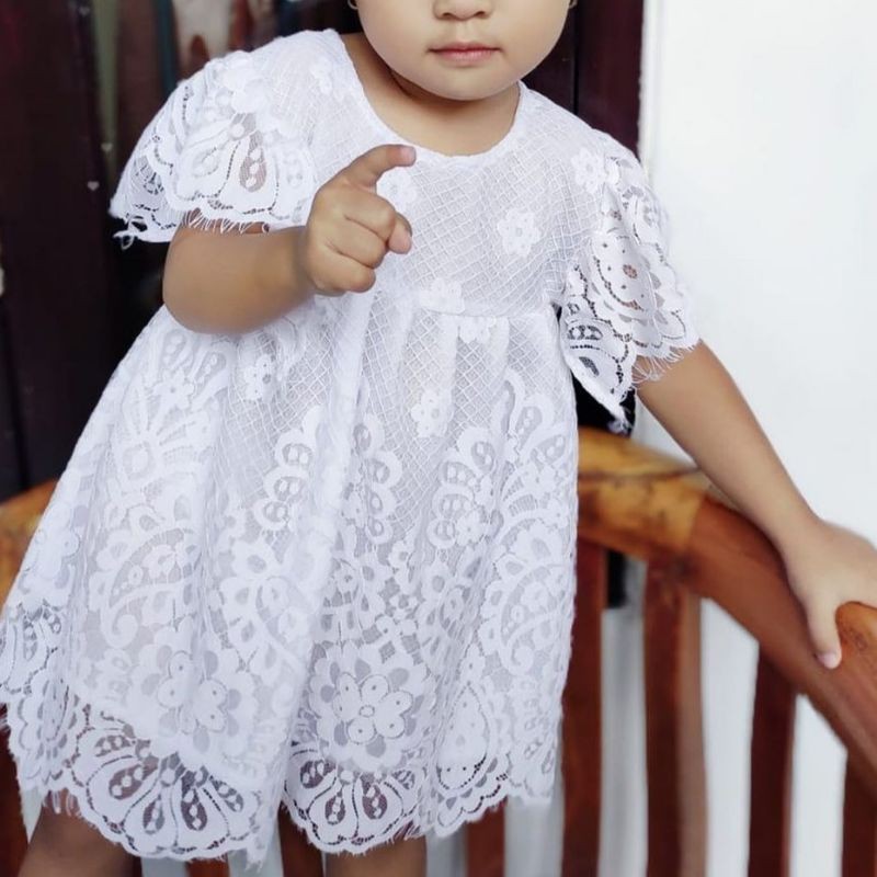 kebaya anak + bandana / dress brokat anak/dress anak/kebaya anak/ gaun pesta anak/dress ulang tahun