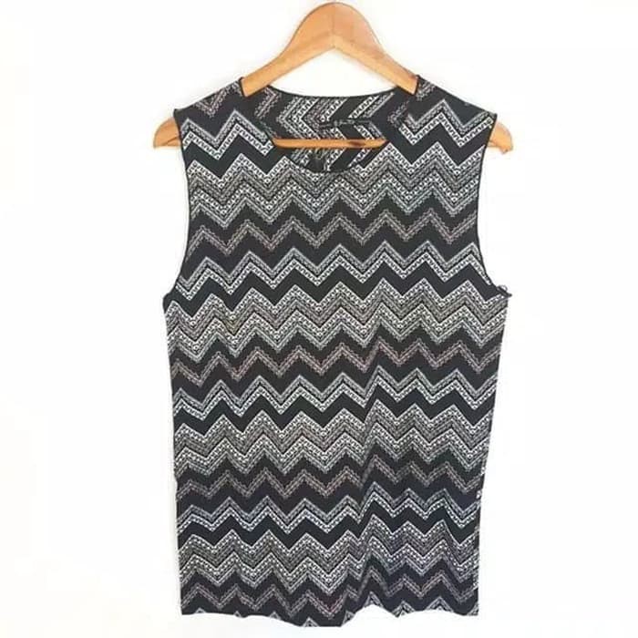 Tribal singlet zigzag black kaos kutang unisex motif abstract •ic36