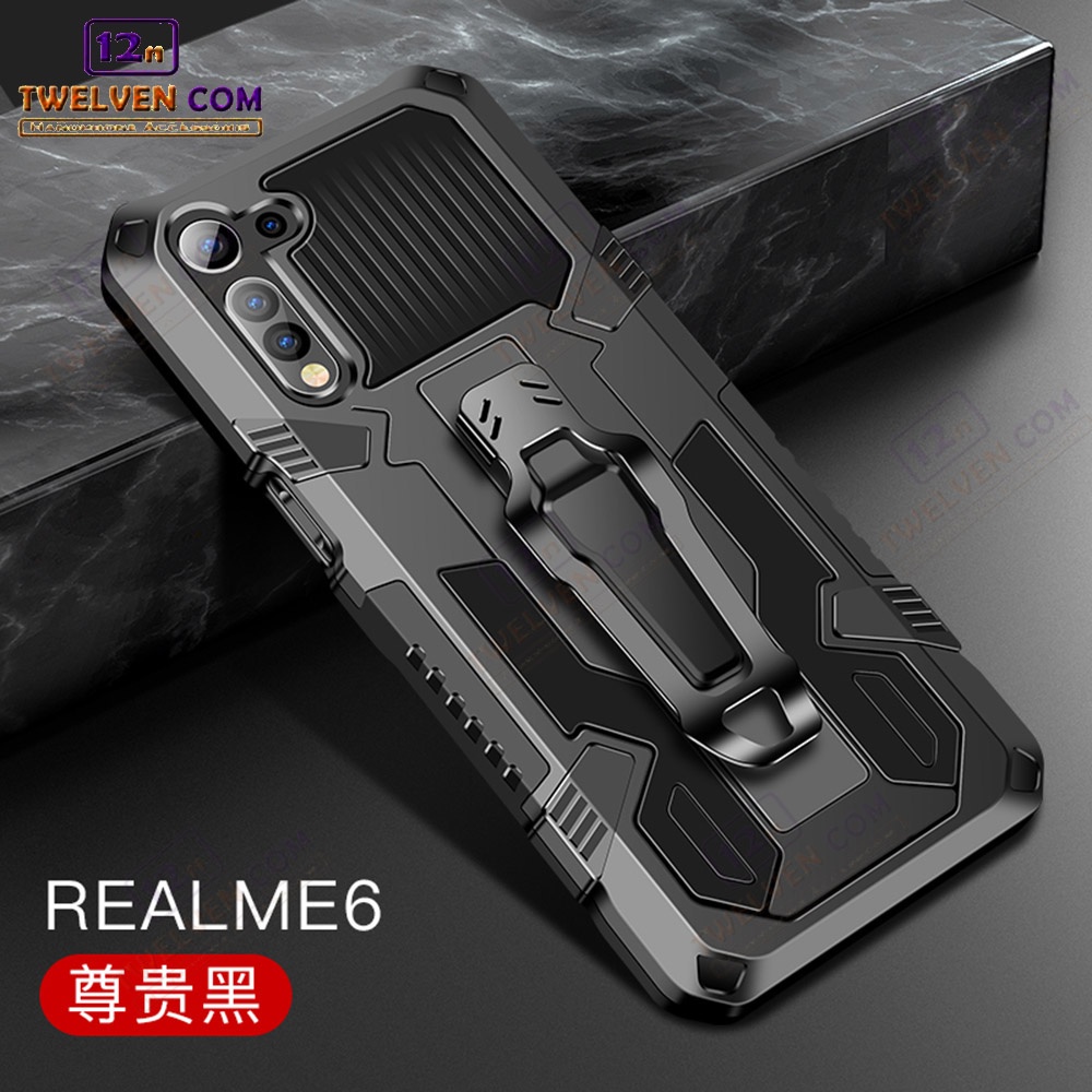 Case Shockproof Realme 5 / Realme 5i / Realme 5 Pro / Realme 6 / Realme 7 / Realme 7 Pro / Realme 7i / Realme 8 / Realme 8i / Realme 8 Pro / Realme 9 / Realme 9i / Realme 9 Pro  - Armor Hardcase Stand Clip