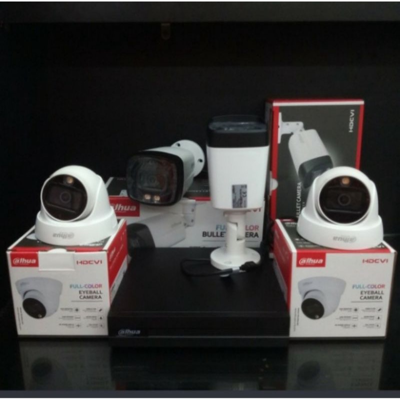 PAKET 8 CAMERA DAHUA 5MP COLORVU SUDAH KOMPLIT SIAP PASANG