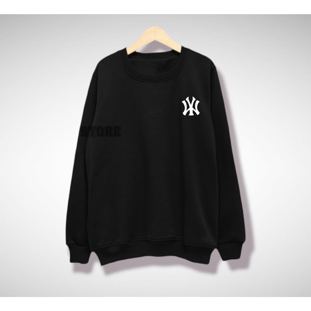 SWEATER CREWNECK BASIC LOGO NY OVERSIZE / JUMBO PRIA WANITA