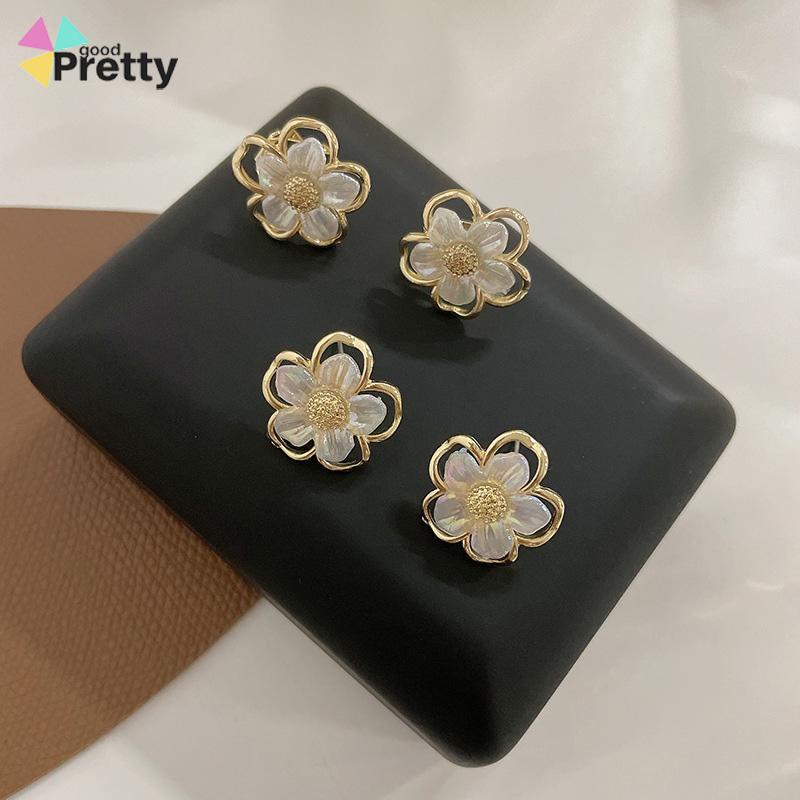 Simple Retro Super Fairy Double Layer Flower Earrings Wanita Anting Fashion Pribadi - PD