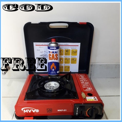 PAKET Kompor Gas Portable MYVO Kompor Gas JUMBO 2 in 1 FREE GAS KALENG MANTAP