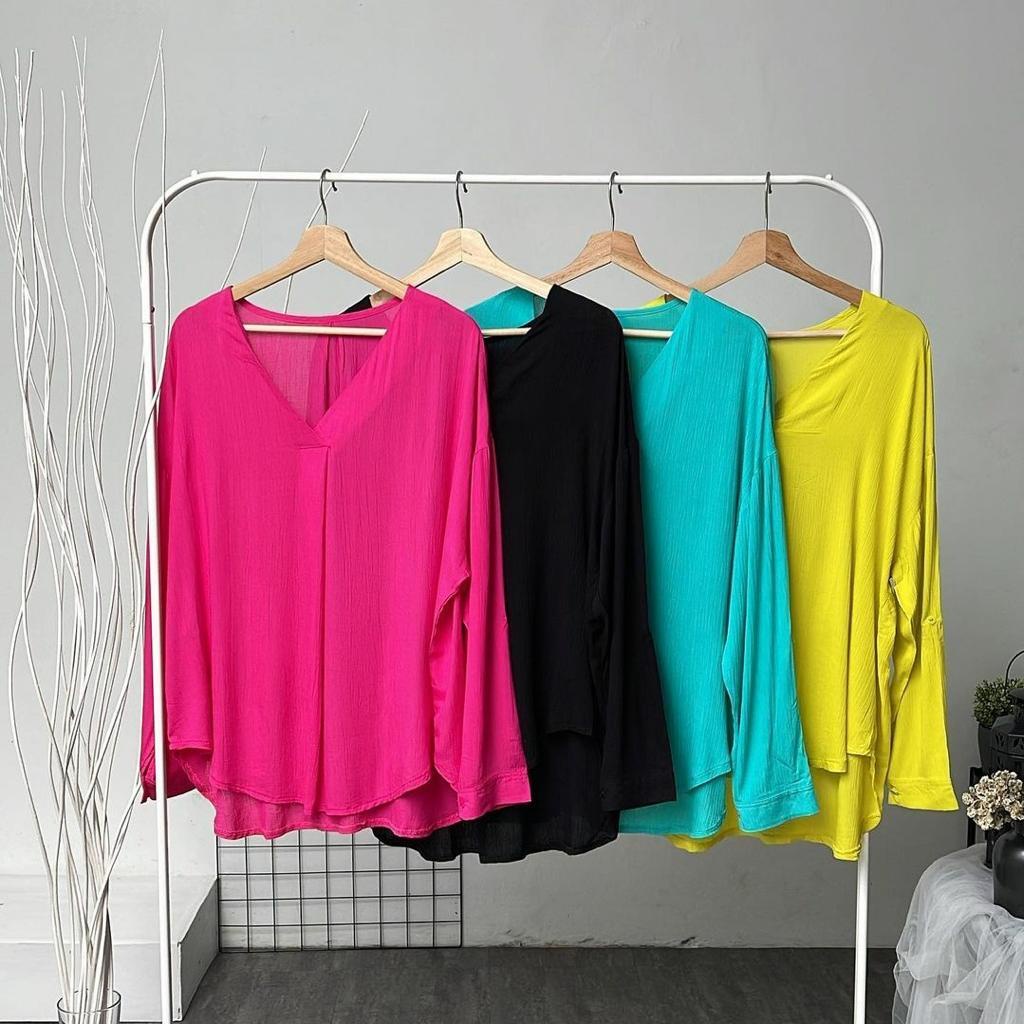 V-L VALORA BLOUSE CRINKLE WANITA