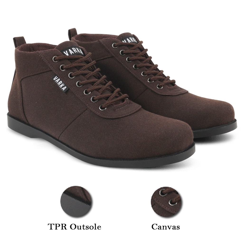 Sepatu Casual Pria V 42815 Brand Varka Sepatu Boots Semi Formal Kerja Kantor Kuliah Hangout Trendi Berkualitas Warna Coklat