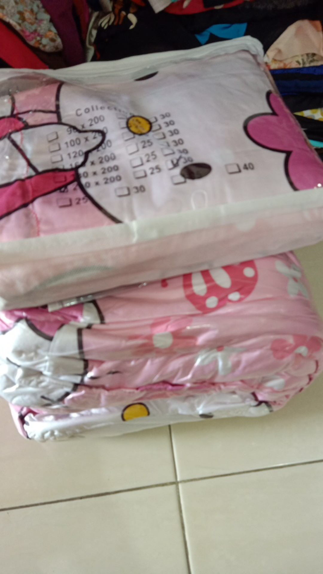 Biosibedding Sprei Katun Jepang Original Motif Anak Kartun Hello Kitty Custom Size King Queen Rumbai