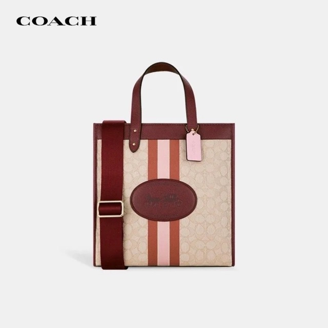 COACH LEATHER SHOPPER BAG JACQ WINE