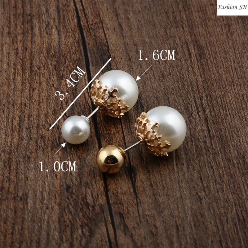 Pin Bros Mutiara Panjang Kepala Ganda Warna solid Untuk Syal M30048-C1