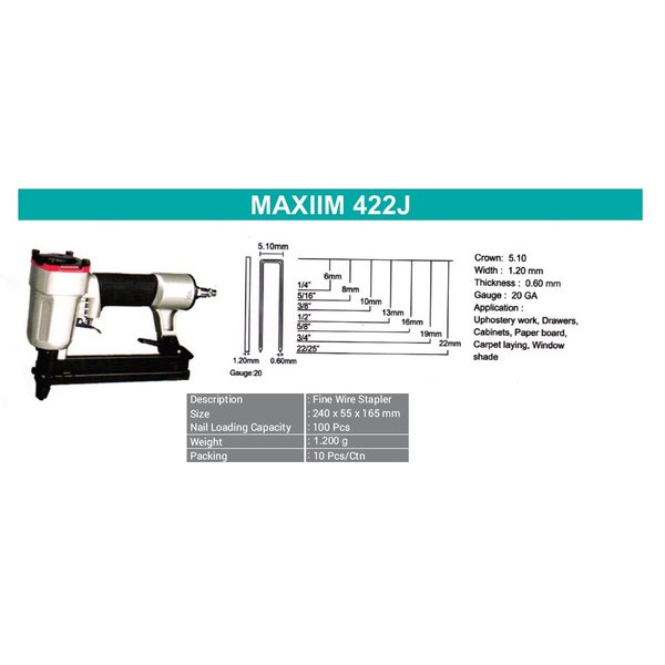 

Fine Wire Staples - Air Nailer Maxiim 422J